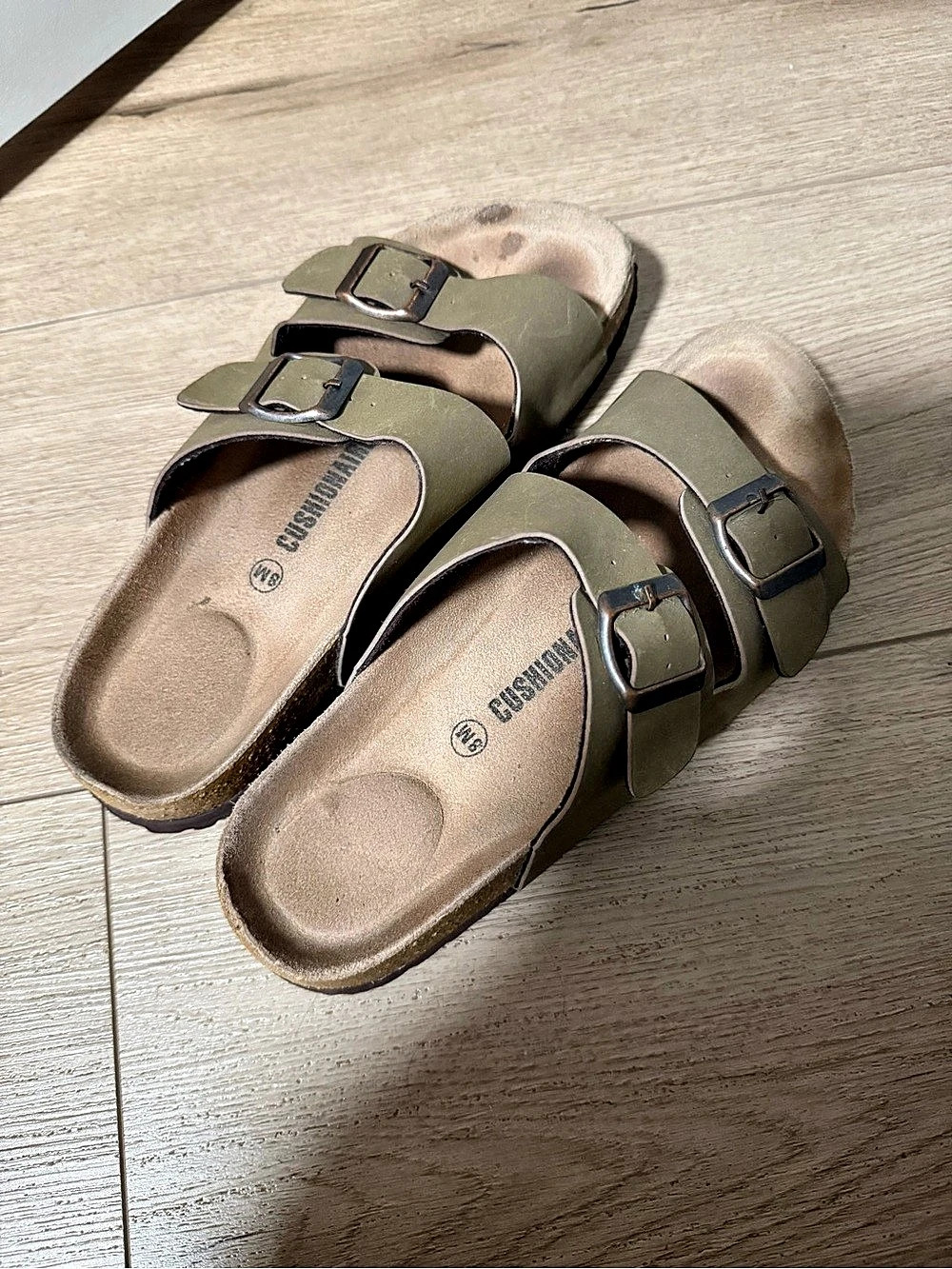Cushionaire Olive Double Buckle Slide Sandals